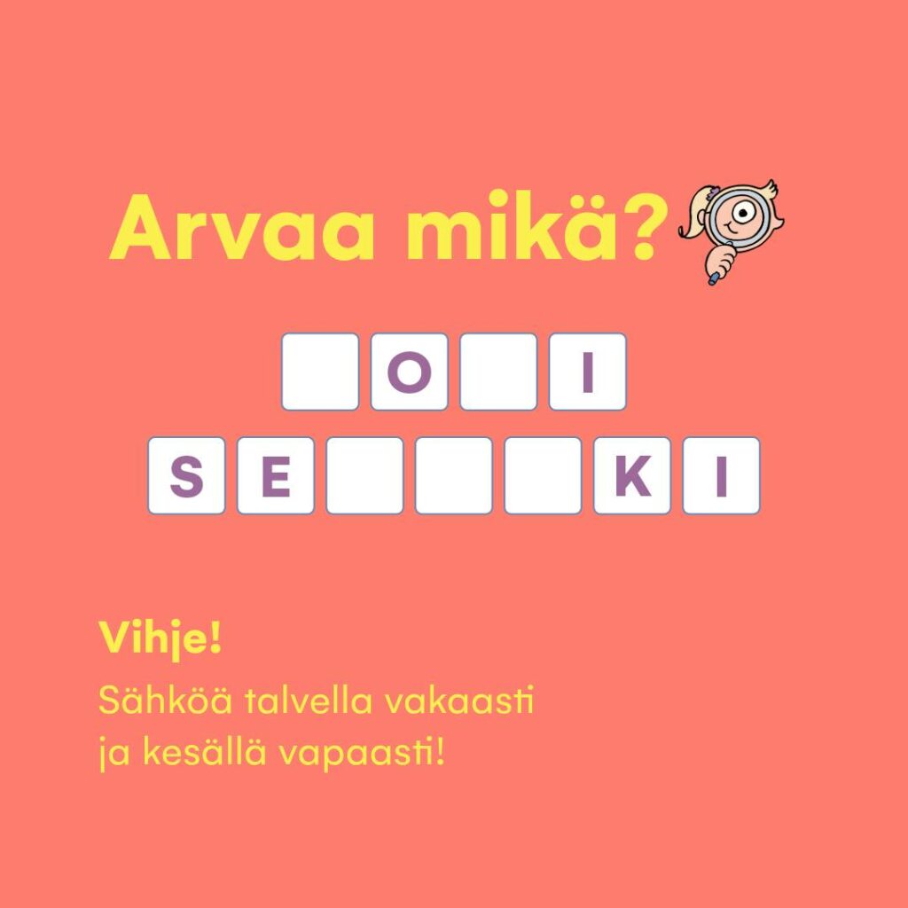 Oomilla on uusi vuodenaikoihin mukautuva sähkösopimus! Arvaatko sen nimen? 🤝Tämä sopimus mukautuu tarpeisiisi vuodenajan mukaan – hyödynnä kiinteähintainen turva talvella ja spot-hinnan edut kesällä! ⚡️#oomi #sähkösopimus #sähkö