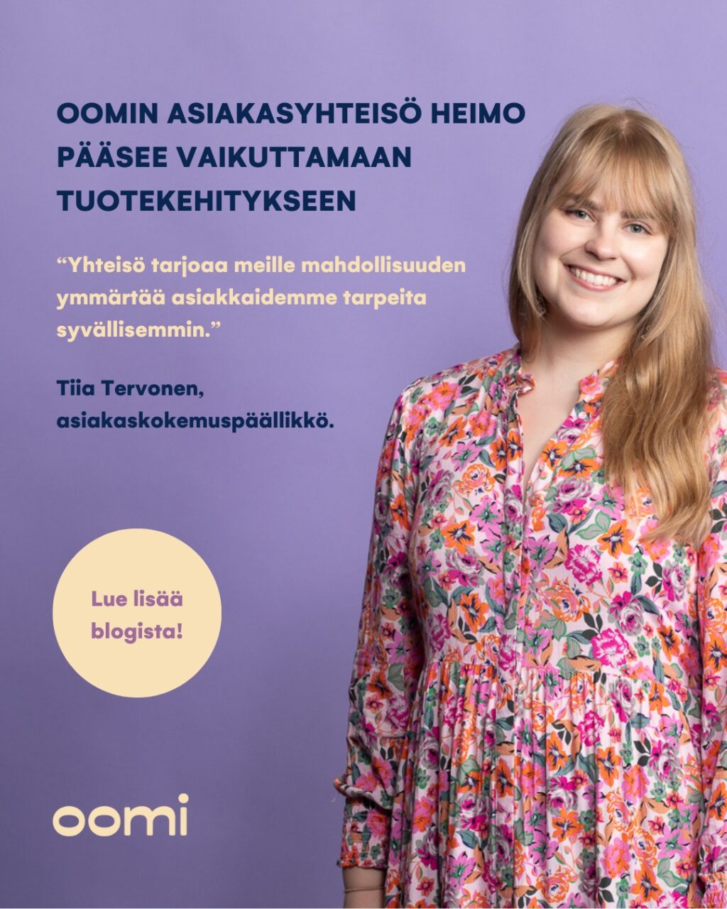 Oomin asiakasyhteisö Heimossa on voimaa. ⚡ Yli 1600 asiakasta muodostaa aktiivisen ja vuorovaikutteisen yhteisön, joka testaa, kommentoi ja ideoi yhdessä oomilaisten kanssa. Heimolaiset 🔋vastaavat kyselyihin, ideoivat ja osallistuvat tapahtumiin 🔌saavat ensimmäisinä tiedon uusista tuotteista ja palveluista 💡pääsevät konkreettisesti vaikuttamaan palveluiden ja tuotteiden kehittämiseen. Oomin asiakaskokemuspäällikkö Tiia Tervonen kertoo tarkemmin Heimon toiminnasta blogissaan - linkin löydät biosta!#Oomi #Heimo #Asiakasyhteisö #Asiakaskokemus