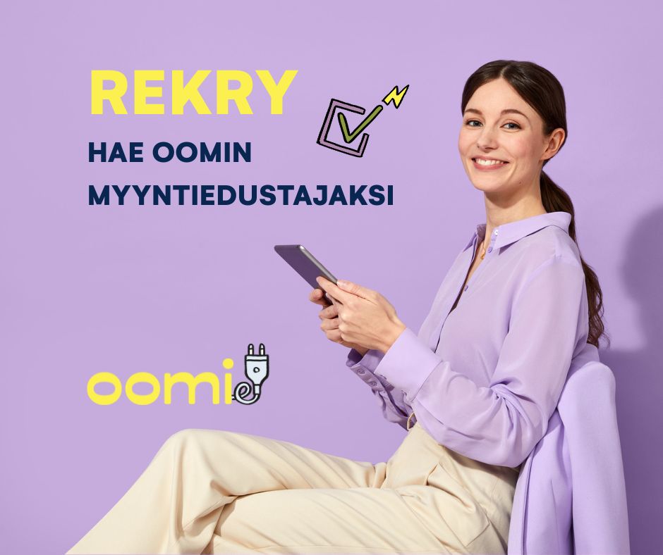 Rekry - hae meille myyntiedustajaksi! ⚡Oomille etsitään nyt myyntiedustajia sekä B2C- että B2B-myyntiin! Voit valita kiinnostuksen ja osaamisesi perusteella, haetko mieluummin kuluttaja- vai yritysmyyntiin. 💡Kuluttajamyynnissä tuot hyvää energiaa suomalaisten arkeen ja soitat kymmenille asiakkaille päivittäin. Uusasiakashankinnan rinnalla sinulla on mahdollisuus palvella myös nykyasiakkaita. 🤝Yritysmyynnissä tehtäväsi on yhdistelmä uusasiakashankintaa ja asiantuntevaa sähkösopimusten myyntiä. Päiväsi koostuvat aktiivisesta yhteydenpidosta yrityspäättäjiin, kohderyhmänä pienet ja keskisuuret yritykset.Oomin myyntiedustajana työskentelet yrittäjänä. Mikäli sinulla ei ole omaa yritystä, ei huolta, autamme sinua yrittäjyyden polulle lähtemisessä! Kiinnostuitko? Kurkkaa rekryilmoitukset ja hae mukaan - linkin löydät kommenteista!#rekry #myynti #b2c #b2b #oomi