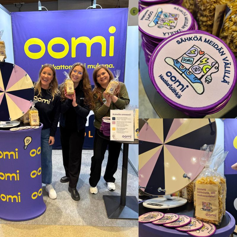 Tänään messuillaan!⚡ Nimittäin Aalto-yliopiston järjestämillä Talent Expo -rekrymessuilla! Tule tapaamaan Oomin ja Oomi Solarin työntekijöitä messuständille B41. Meiltä voit kysyä Oomin työmahdollisuuksista ja -arjesta sekä pyöräyttää samalla onnenpyörää, josta voit napata matkaan haalarimerkkejä tai täydennystä opiskelijan ruokakaappiin!Nähdään Oomin pisteellä!👋 #aaltotalentexpo #aaltouniversity #oomi #oomisolar