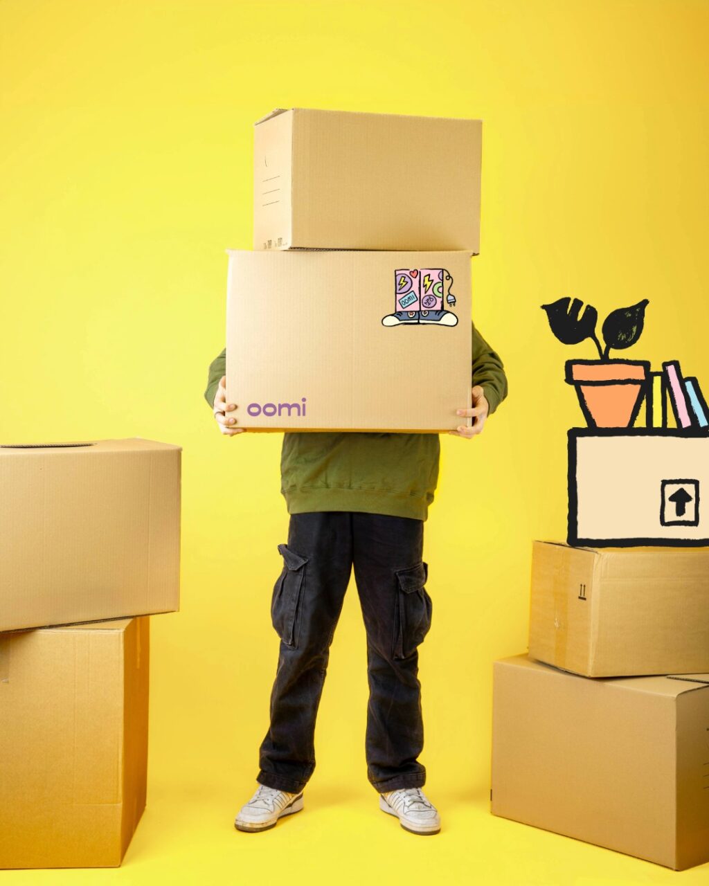 Älä unohda sähkösopimusta muuttorumban keskellä. Oomi pitää huolen, että sähköt ovat nopeasti päällä uudessa kodissa, olitpa muuttamassa minne päin Suomea tahansa! 🏡#oomi #sähkö #muutto #uusikoti