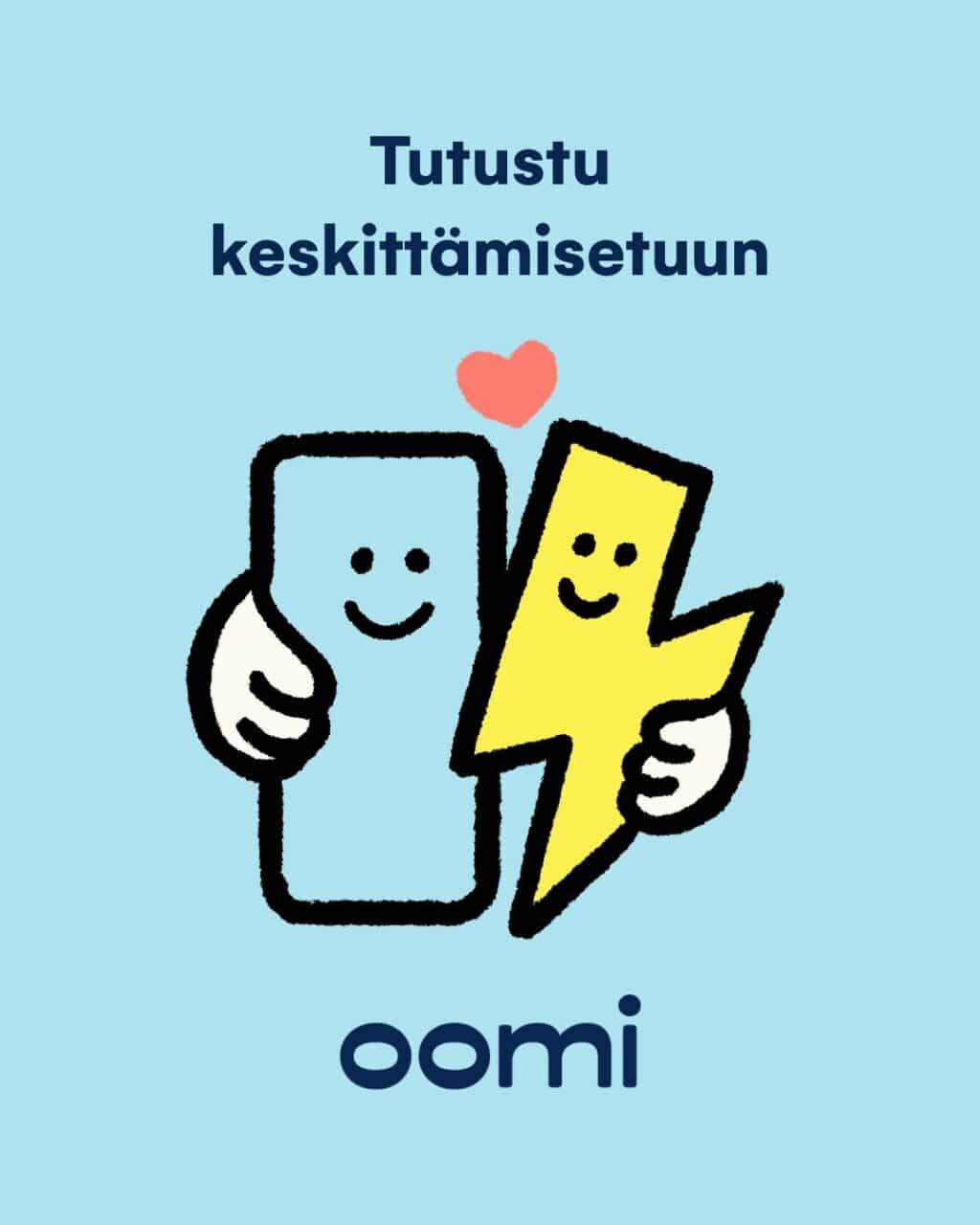 Miten Oomin keskittämisedut toimivat? 💡Tiesitkö, että keskittämällä sähkösopimuksen ja puhelinliittymät Oomille voit säästää suoraan sähkölaskussa? Oomin keskittämisetu aktivoituu automaattisesti, kun sinulla on voimassa oleva sähkösopimus ja vähintään yksi puhelinliittymä – ja mitä enemmän puhelinliittymiä taloudessasi on, sitä enemmän sähköistä etua saat. ⚡Vähemmän sopimusten säätöä ja enemmän konkreettisia säästöjä. Kätevää, eikö? Tutustu keskittämisetuihin sivuillamme osoitteessa oomi.fi/mobiili 👉#Oomilta #OomiMobiili
